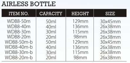 20ml 30ml 40ml 50ml Oval Shape Airless Bottle for Eye Cream Sealing Type Pump Sprayer