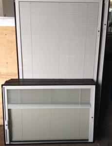 China 64&quot;*22&quot;size blinds between tempered glass 1&quot; thickness Belt drive instead of rope factory
