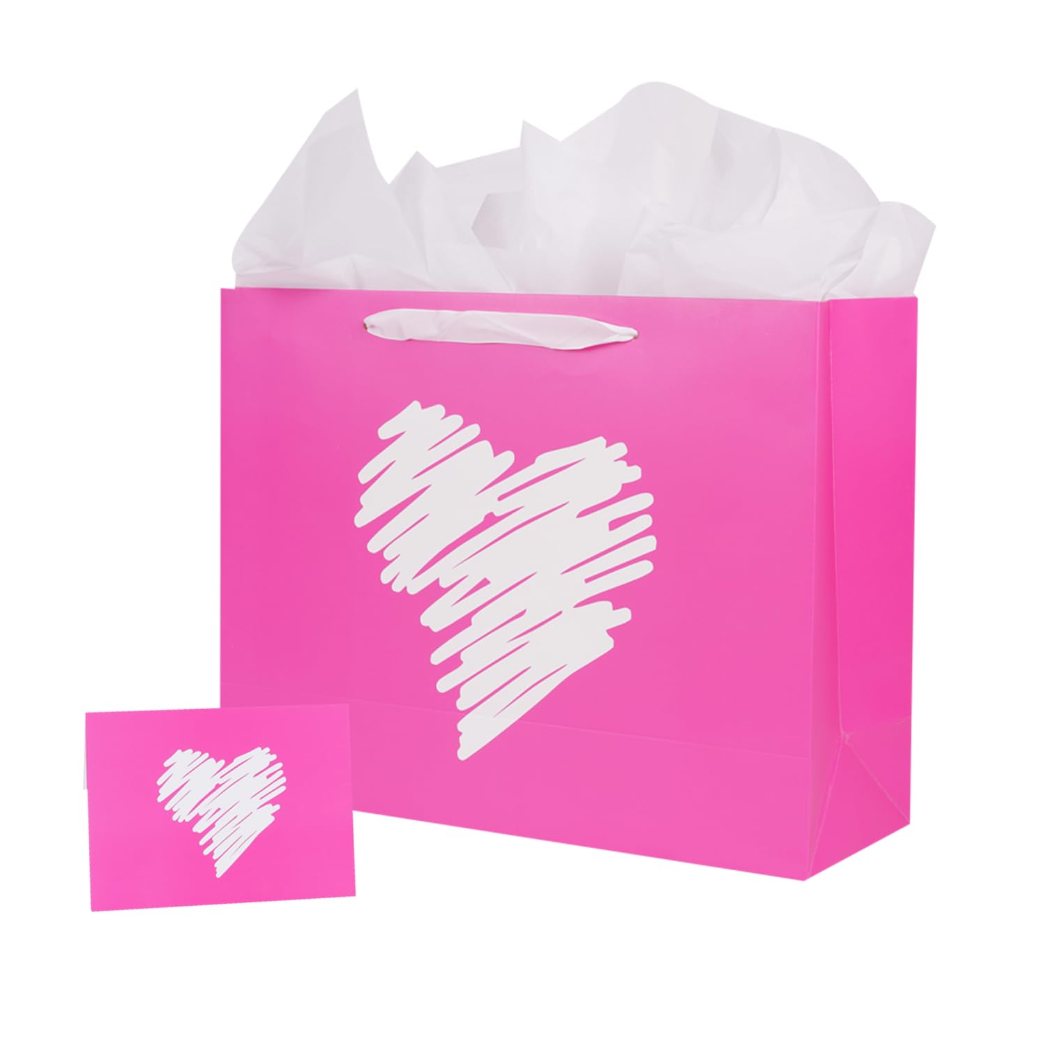 Custom Order Luxury Pink Heart Gift Jewelry Shopping Paper Bag for Valentine's Day