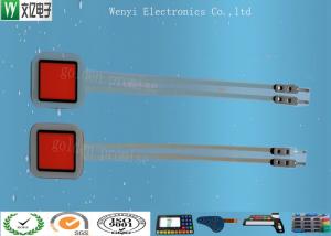 China OEM Printing Single Key Membrane Switch With Red Window Weld Pin PC Overlay factory