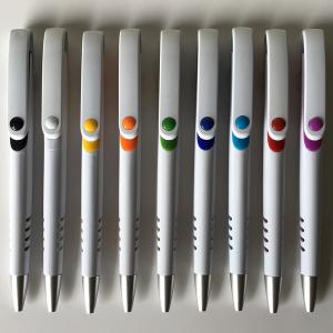 China White color plastic silk printing LOGO ballpen factory