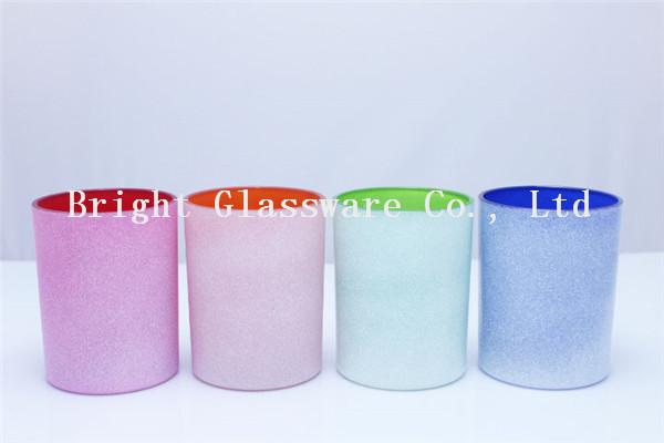 Green Press Glass Candle Holder