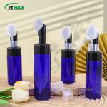 40ml Clear White Foam Pump Bottle Round Shape With Silicone Cleansing Brush