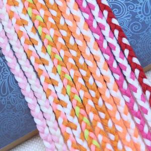 China Garment 3 Strand Macrame Cord Orange White 5mm 3 Strand Cotton Rope factory