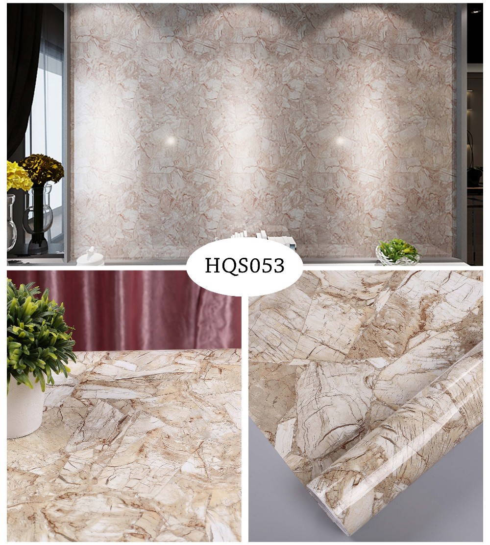 Entertainment Marble Furniture Foil 3D Wallpaper for Wall Decoration in 0.60 M*10 M Roll Size