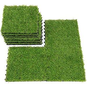 China Interlocking Faux Grass Tiles for Artificial Grass Turf Size 300x300x22/25mm Drainage factory