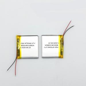 China 675348 3.7V 1800mAh 6.66Wh Lipo Battery Lithium Polymer Battery 4.2V With UN38.3 IEC62133 factory