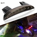 Motorcycle LED Rear Fender Edge Brake Light with License Plate Tail Light Black