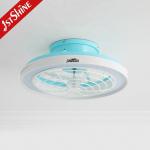 Large Air Flow 20 Inch Blue Finish LED Ceiling Fan for Bedroom Modern Design