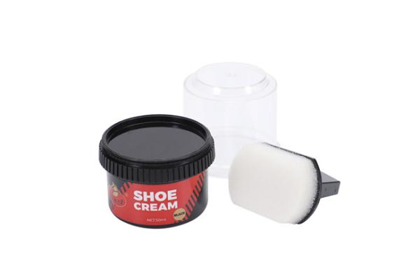 Black Shoe Polish Cream 50 Ml For Leather Products With Shoe Shine Sponge