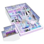 95 Squares Indoor Playground Equipment Fantastic Purple Playground With Ball Pit