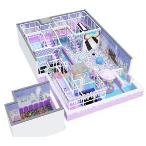 China 95 Squares Indoor Playground Equipment Fantastic Purple Playground With Ball Pit factory