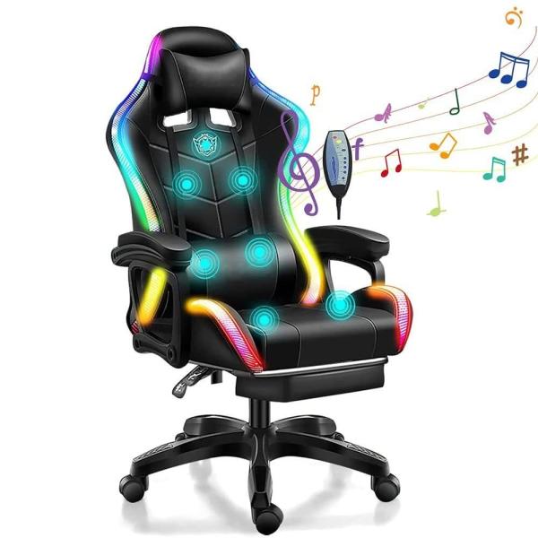Customized Color Ergonomic RGB Gaming Chair with 7 Points Massage Speakers and
