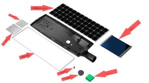 China 7500lm 10-80w Ip66 170lm/W Monocrystal Silicon Panel Light factory