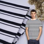 Pure Cotton Striped Knit Fabric 175cm 185gsm Soft Sweatshirt Cloth
