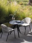 Nordic outdoor balcony table and chair three piece set, courtyard rattan chair,