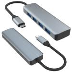 Usb C To 4 Port Usb 3.0 Hub Expansion Dock USB Type-C To 4 USB 3.0 HUB Aluminum