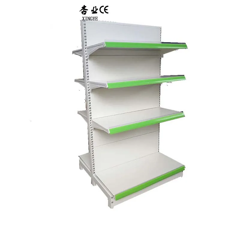 Factory Custom size color xingye super market racks white double side supermarket shelf