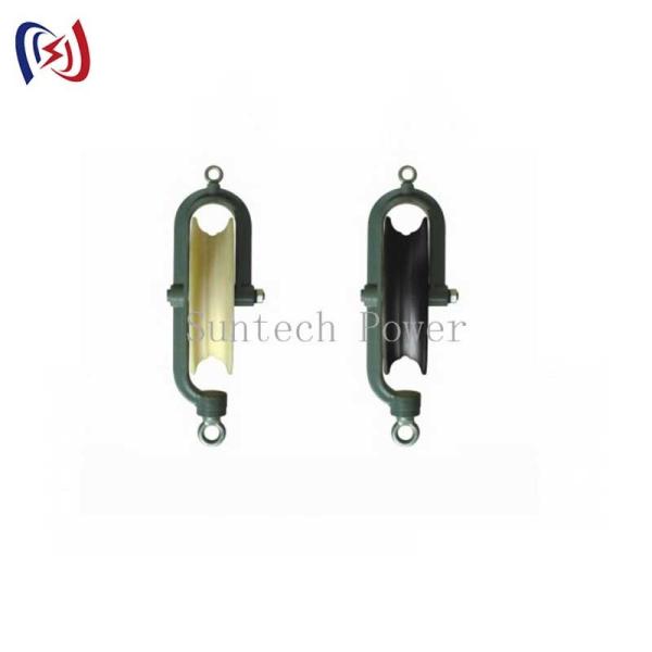 China Overhead Line Round Belt Hold Down Wire Rope Pulley Wheel Transmission Stringing Blocks factory