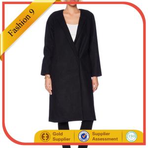China hight Quality Black Long Overcoat with long sleeve factory