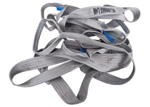 China 100% Polyester Woven Lifting Belt Webbing Sling Grey Color CE Certification factory