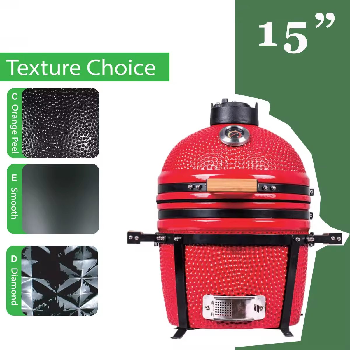 15-24 Inch Pellet Smoker Barbecue Charcoal Kebab Green Egg Grill BBQ Ceramic Grill Kamado
