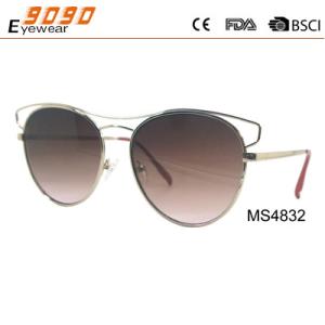 China unisex sunglasses with round metal frame, new fashionable designer style, lens UV400 factory