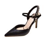 YTH002 Sandals Women'S Summer Fashion Pointed Stiletto Heels With Rhinestones