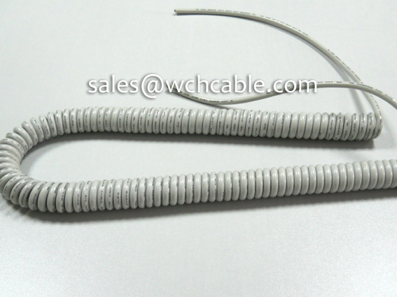 5 Cores UL Approve Flexible Spiral Cable With High Retractable Force RoHS Compliant