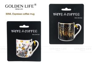China Household 90cc Capacity Espresso Coffee Mugs New York Building Pattern Dot Design factory