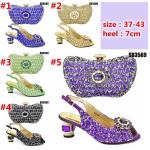 Matching Peach Shoes and Bags in Apple Green Color with PU Lining Material