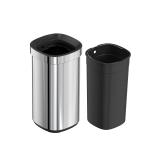 Rectangle Structure Open Top Trash Bin Garbage Can Household Stainless Steel