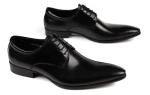 Oxford Style Mens Leather Dress Shoes Dark Red / Black Lace Up Dress Shoes