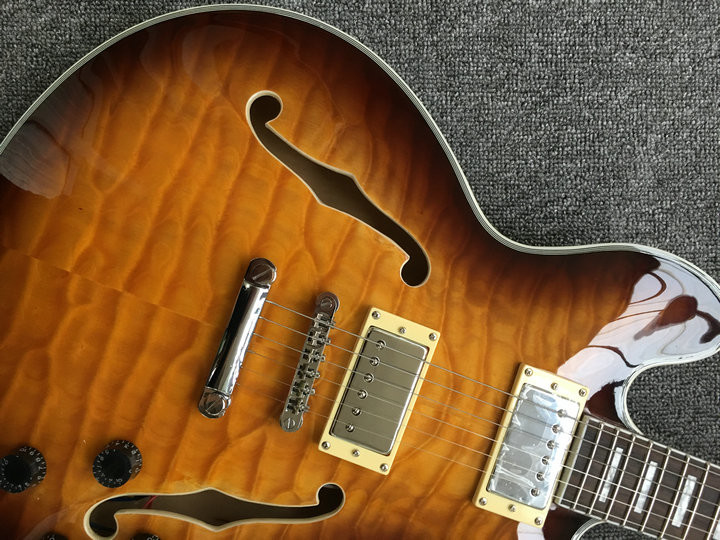2018 New ES-339 Small Jazz Electric Guitar es 339 semi yollow body In Sunburst ES339