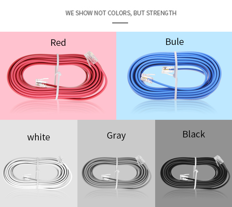 Shielded RJ12 to RJ12 6P6C Telephone Cable 24AWG Black PVC