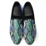 Elegant Design Snakeskin Mens Loafers Wear Resistant Mens Leather Driving Shoes
