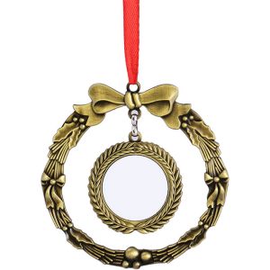 Personalized Christmas Ornaments Wreath Shape Sublimation Blank Christmas