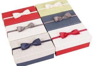 China Cosmetic / Perfume Corrugated Paper Box Handmade With Bow Decoration factory
