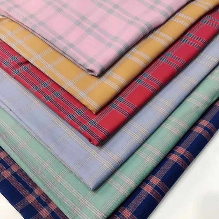 Check Shirt Yarn Dyed Plaid Cotton Fabric Brushed Tartan Woven