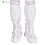 Blue stripe antistatic ESD cleanroom booties anti slip PVC safety soft sole long
