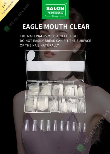 Salon beauty false eagle month square nail tips French manufacture acrylic extra