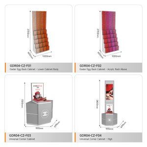 Display Table Grey Wooden Makeup Headband With Mirror For Branding Store Display
