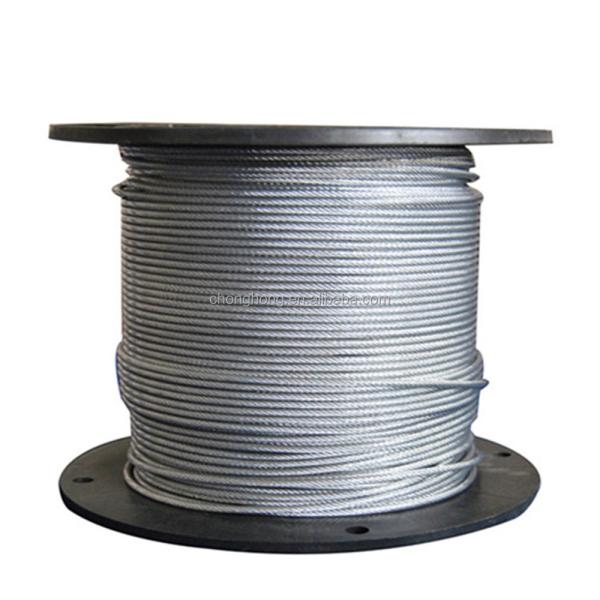 Hot-Dipped Galvanized Aircraft Cable MIL-DTL-83420 2000N/MM2 7x19 Steel Wire
