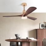 Solid Wood Leaf Ceiling Fan Remote Control Ceiling Fan With Light