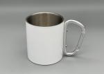 Stainless Steel Portable 300ml Capacity Custom Camping Mugs With Carabiner