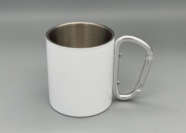 Stainless Steel Portable 300ml Capacity Custom Camping Mugs With Carabiner