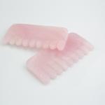 Chinese Jade Massaging Comb Rose Quartz Gua Sha Comb For Hair Head