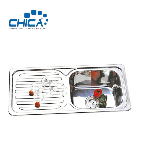 Single Bowl Kitchen Sink Press Kitchen Sink SUS304 Stainless Steel Kitchen Sink