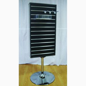 Double Mirror Rotating MDF Slatwall Display Stand