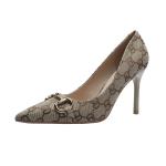 8666-9 Europe And The United States Sexy Pointed Shallow Mouth High Heels Net